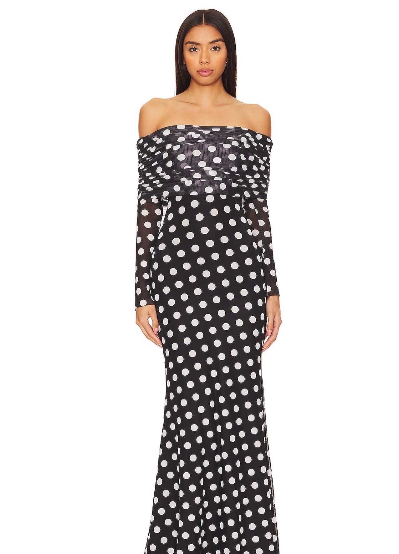 AFRM Strapless Polka Dot Maxi