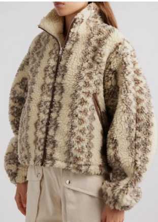 Patterned Sherpa Fleece Jacket