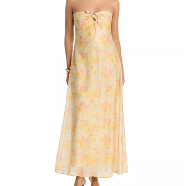 Bardot Amina Floral Strapless Maxi Dress