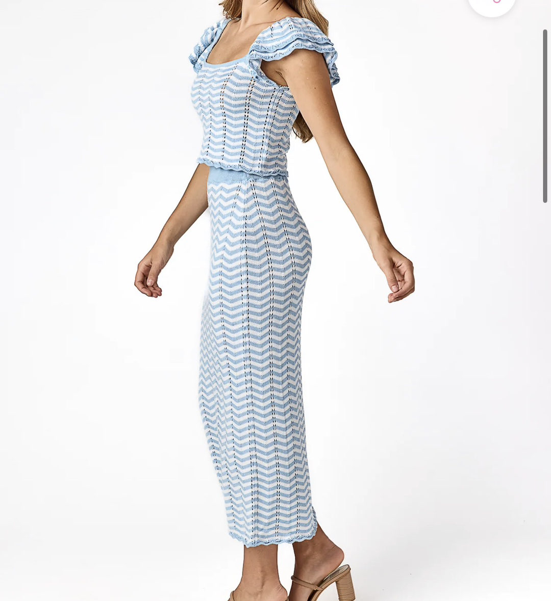 Cake for dinner Blue and White Chevron Knit Two-Piece Set CAKE FOR DINNER