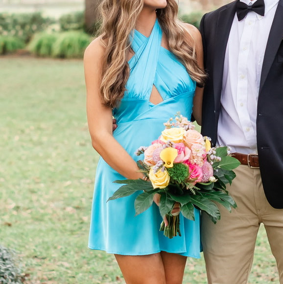 Boutique! Teal Mini Dress