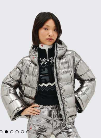 Metallic Silver Puffer Jacket