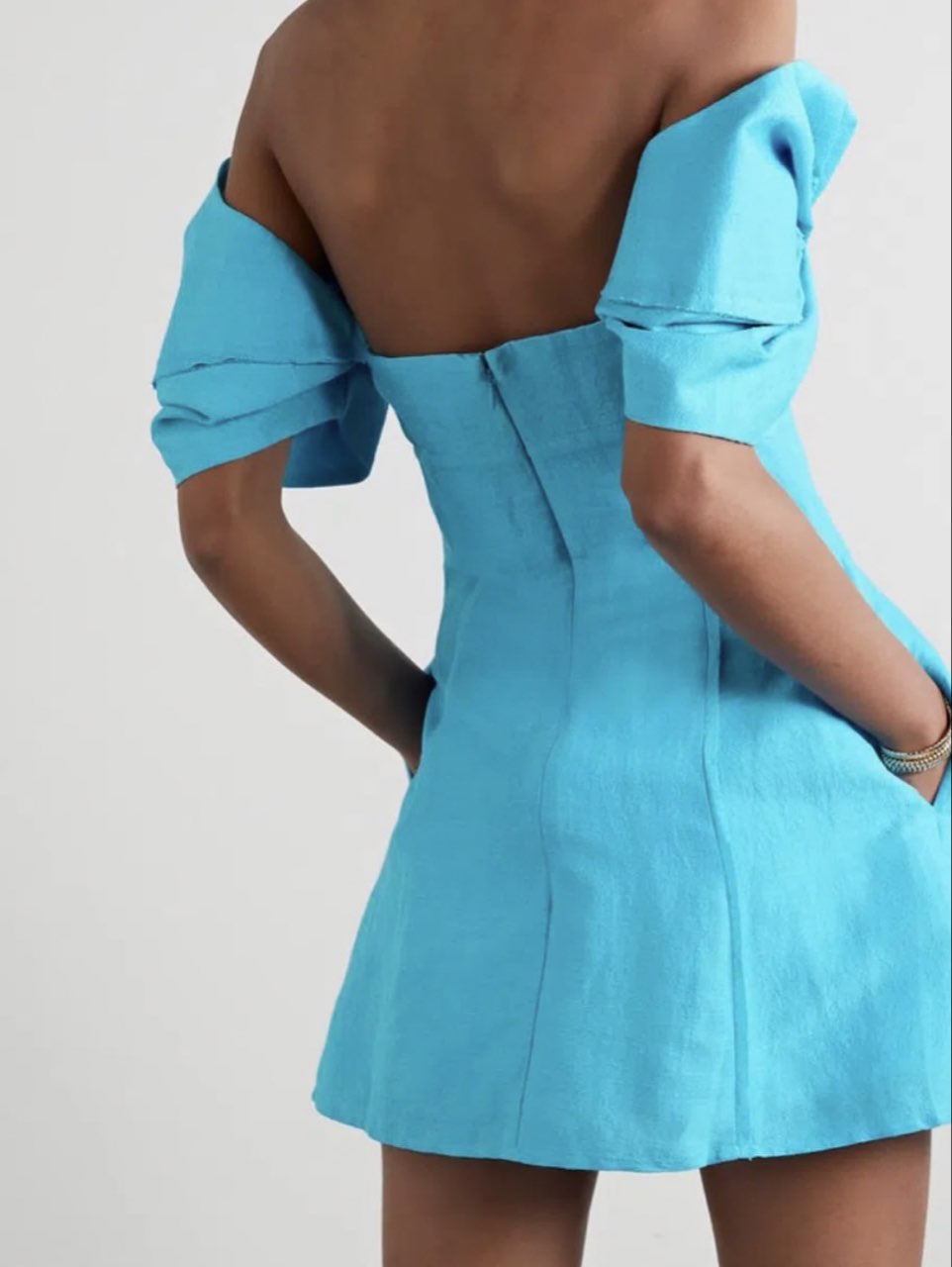 Turquoise Off-Shoulder Mini Dress