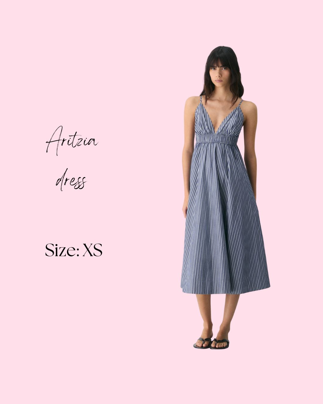 Blue and White Striped Midi Sundress