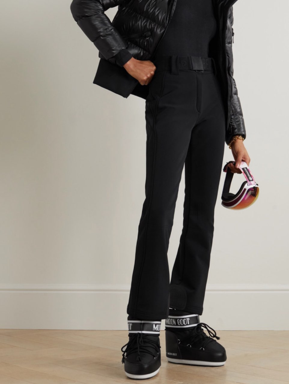 Black Flared Ski Pants