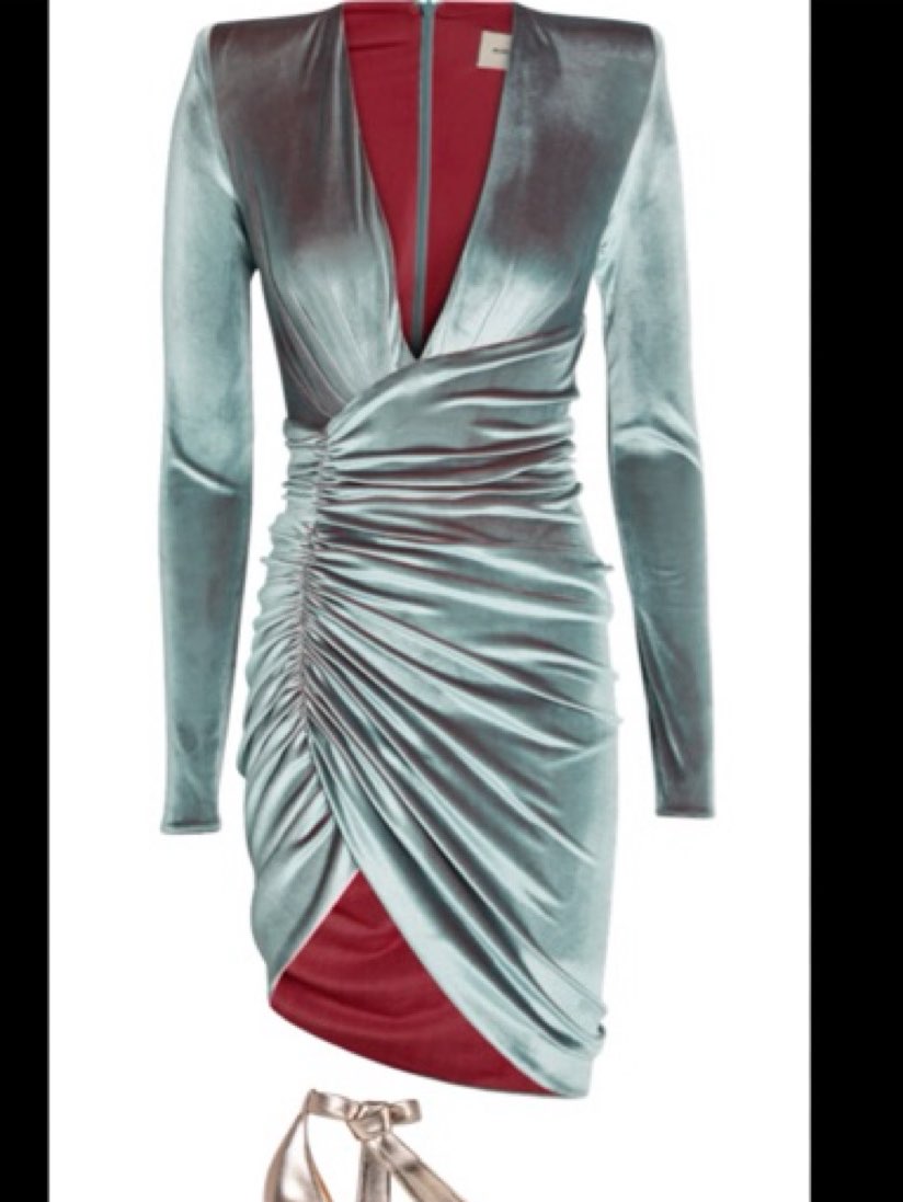 Balmain Ruched Velvet Mini Dress