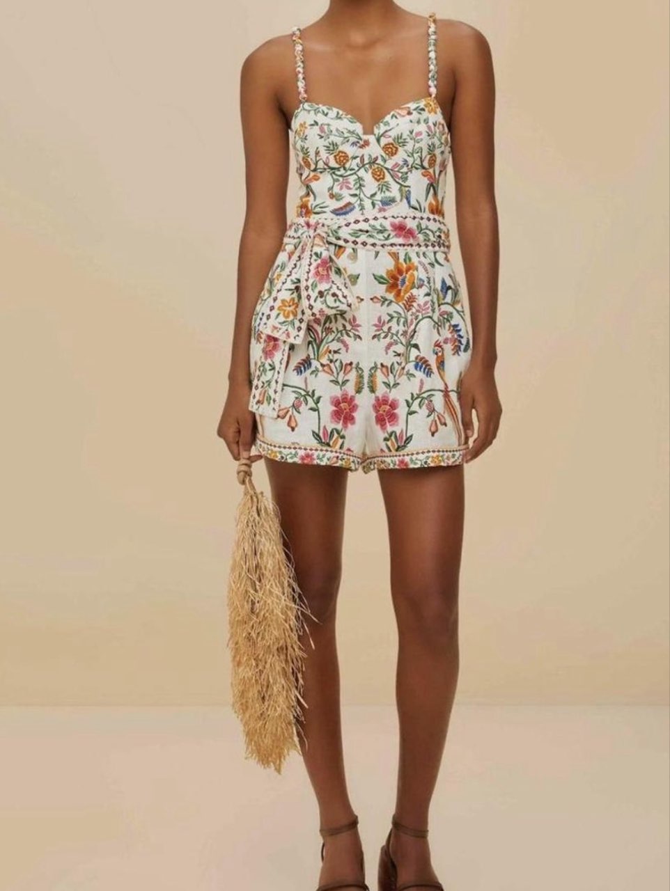 Farm Rio off-white delicate forest romper