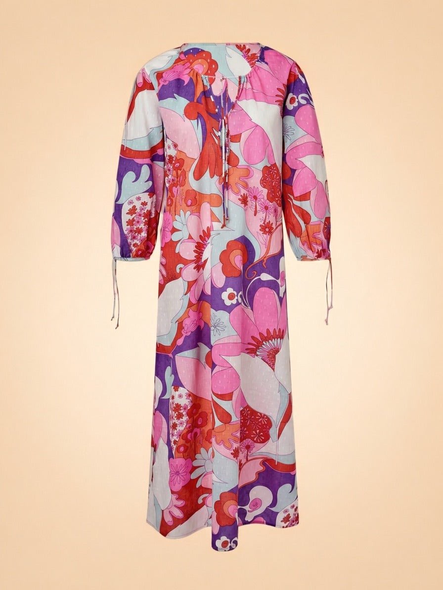 Retro Floral Maxi Dress