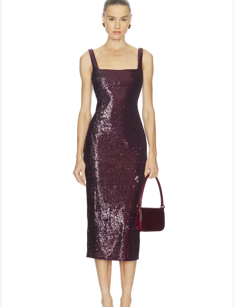 Camila Coelho Veda Midi Dress in Oxblood