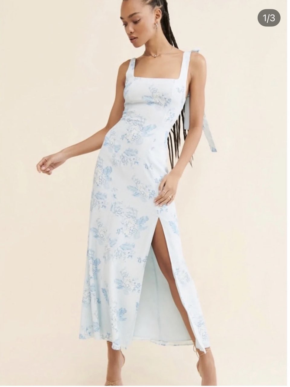Blue Floral Midi Dress
