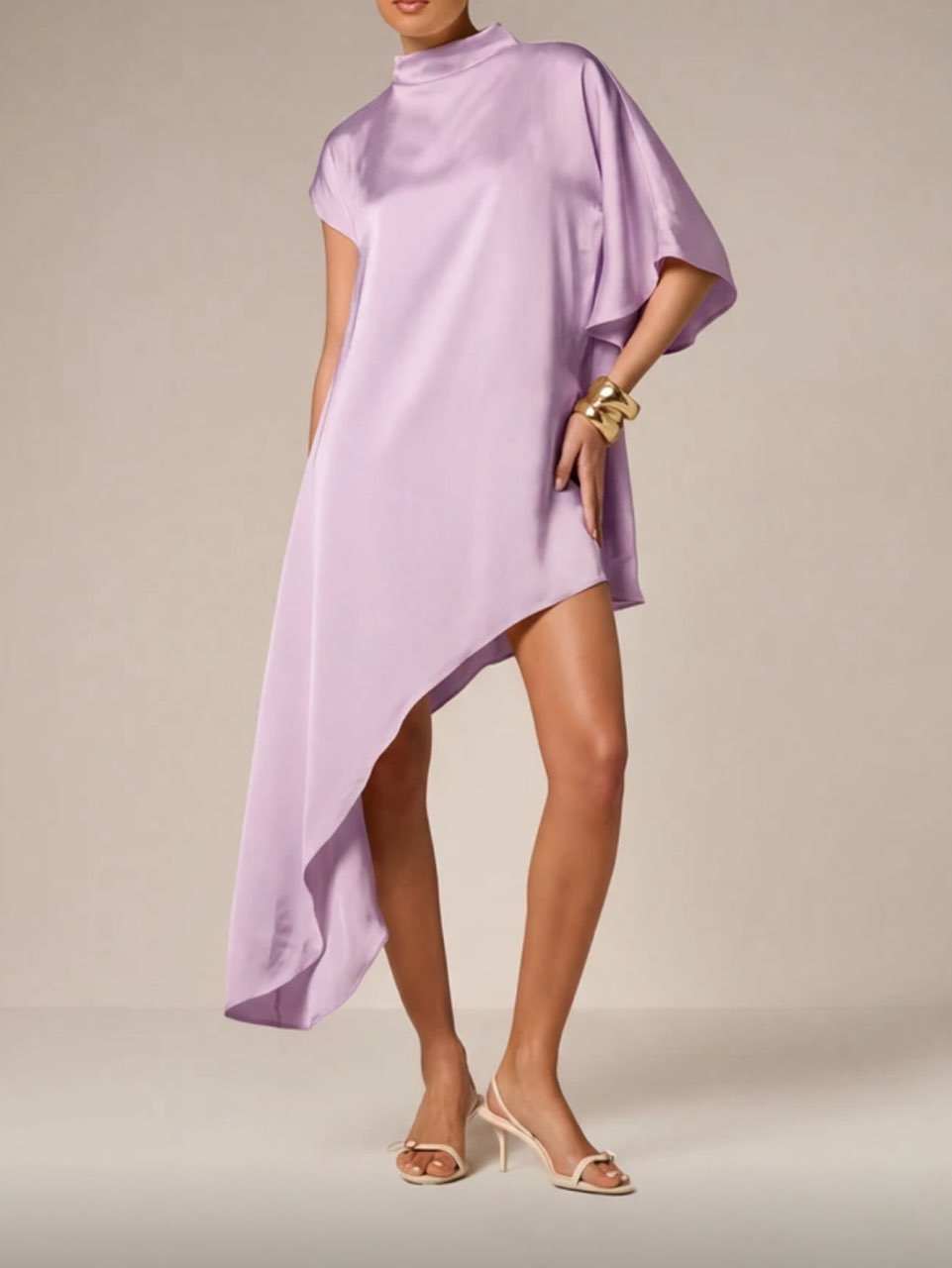 Missguided Lilac Asymmetrical Drape Mini Dress