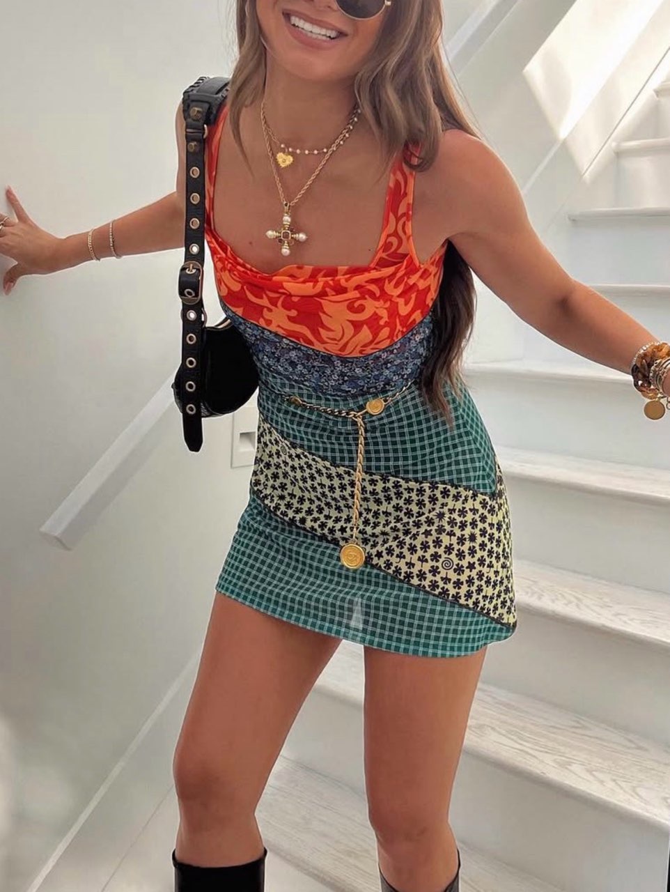 Miaou Patchwork Mini Dress