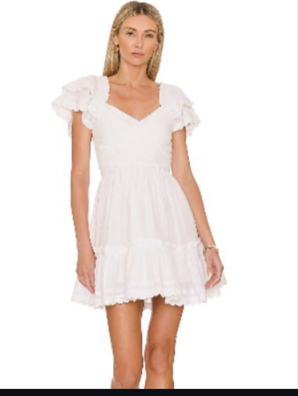 White Ruffled Mini Dress