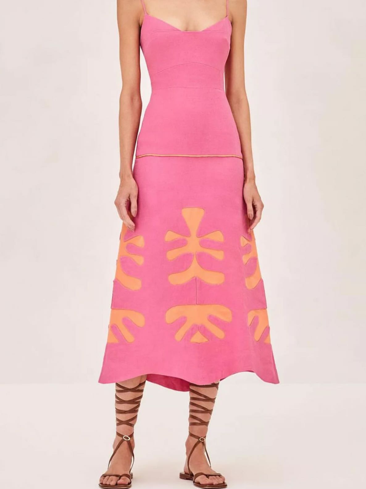 Pink midi dress
