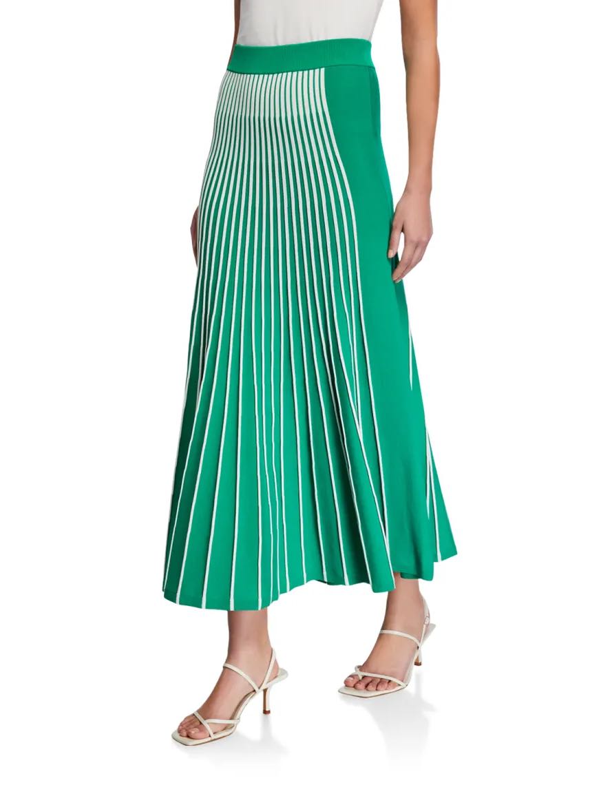Vani Striped Pleated Skirt