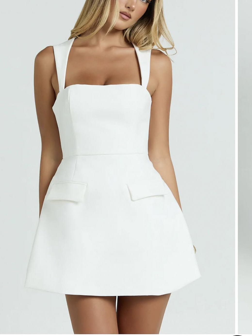 White Structured Mini Dress