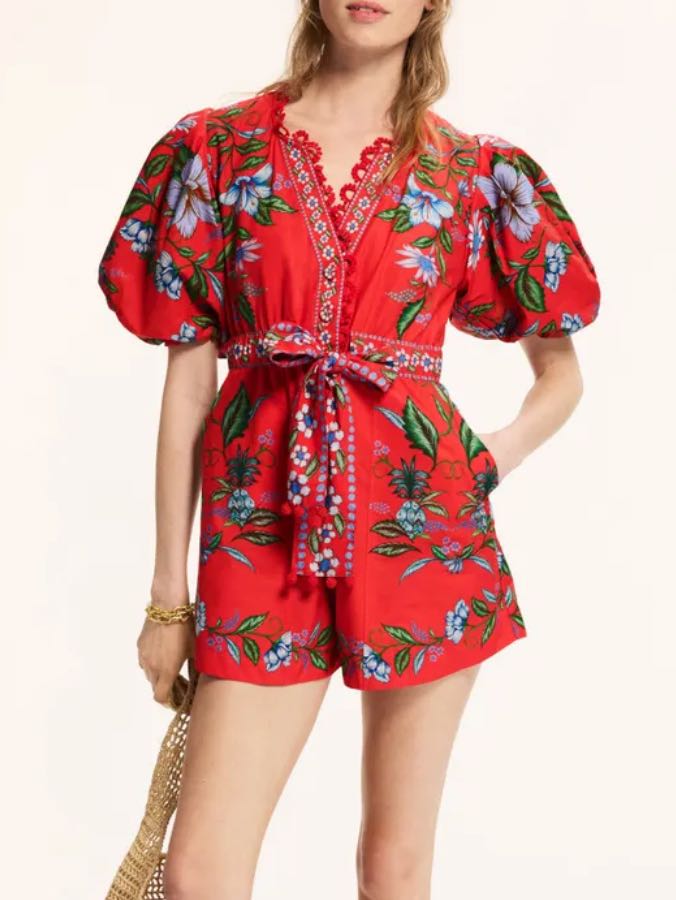 Farm Rio Sweet Bloom Bouquet Romper