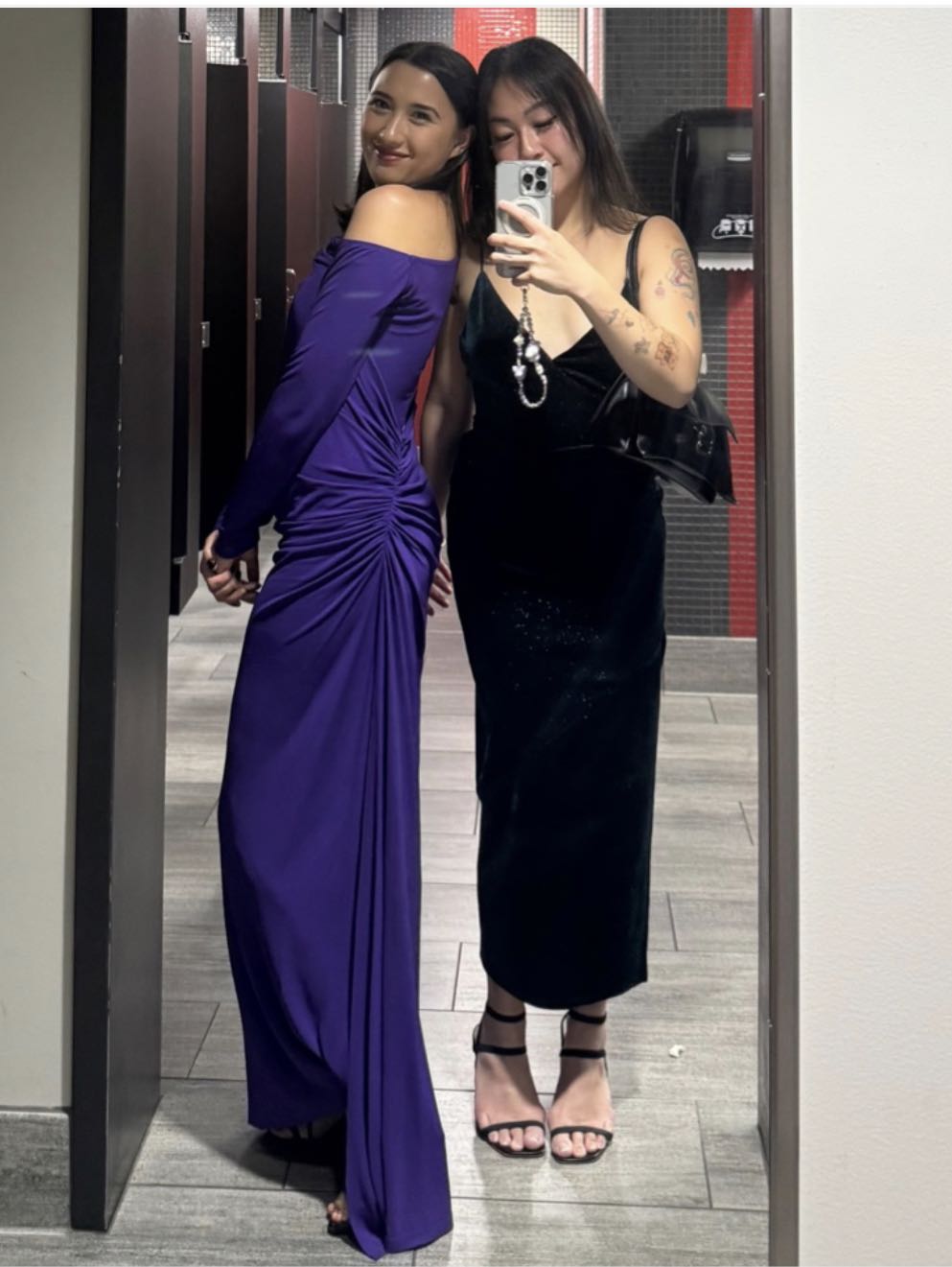 Purple Asymmetric Evening Dress
