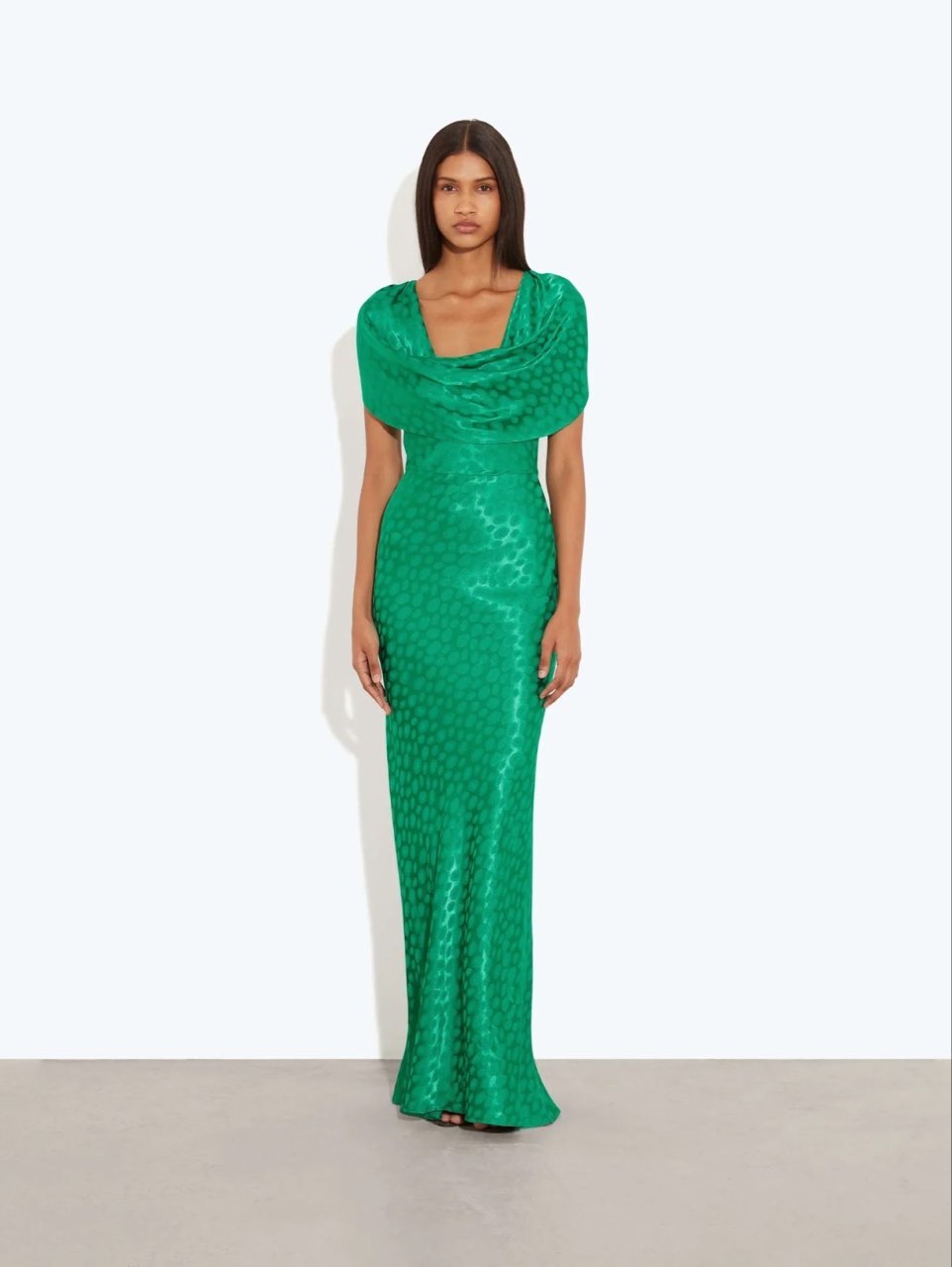 Emerald Green Satin Maxi Dress