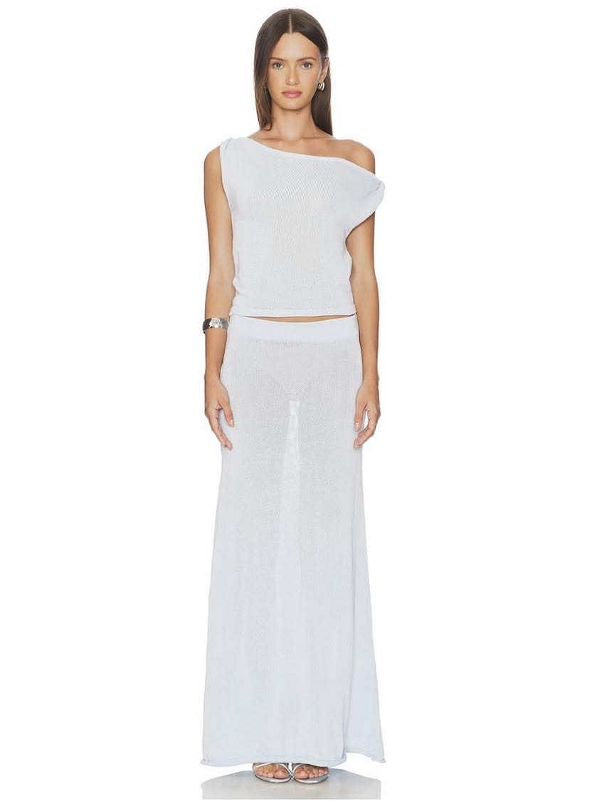 White Knit Two-Piece Set