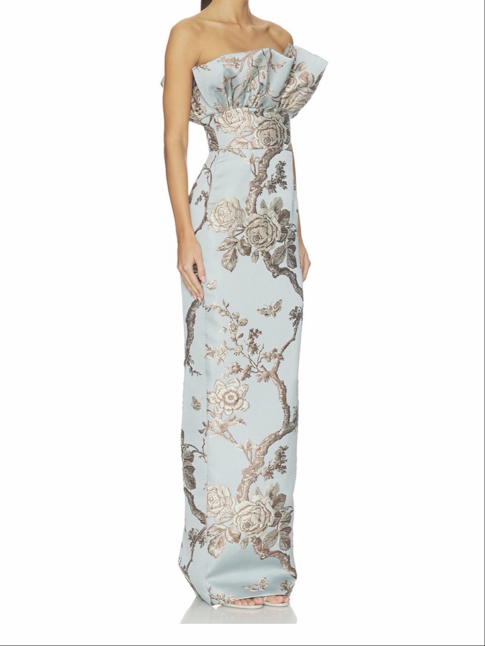 Noah Brocade Gown in Blue Ash