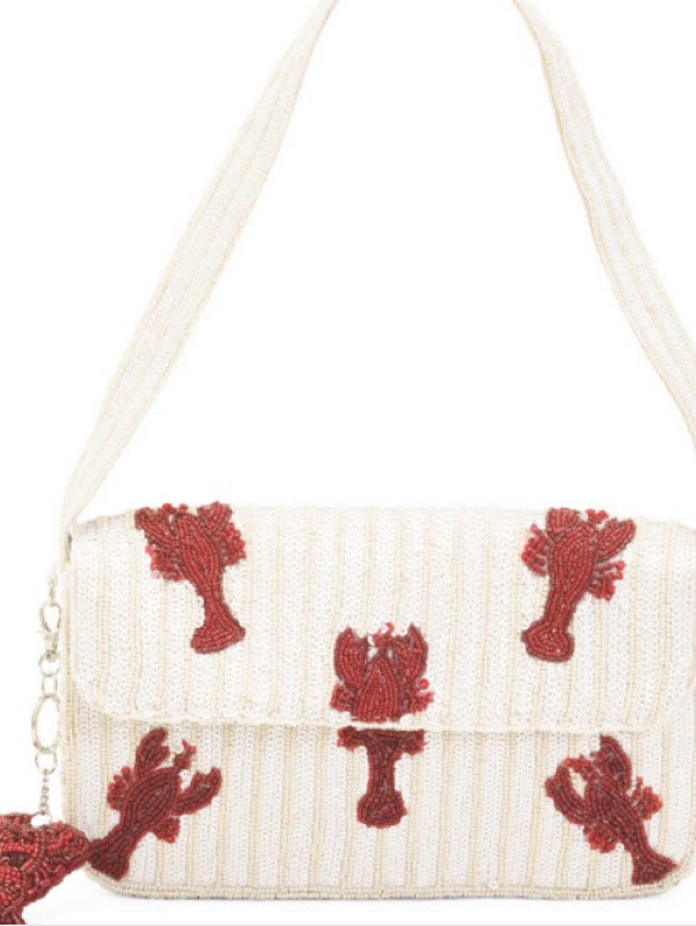 Beaded Lobster Shoulder Bag