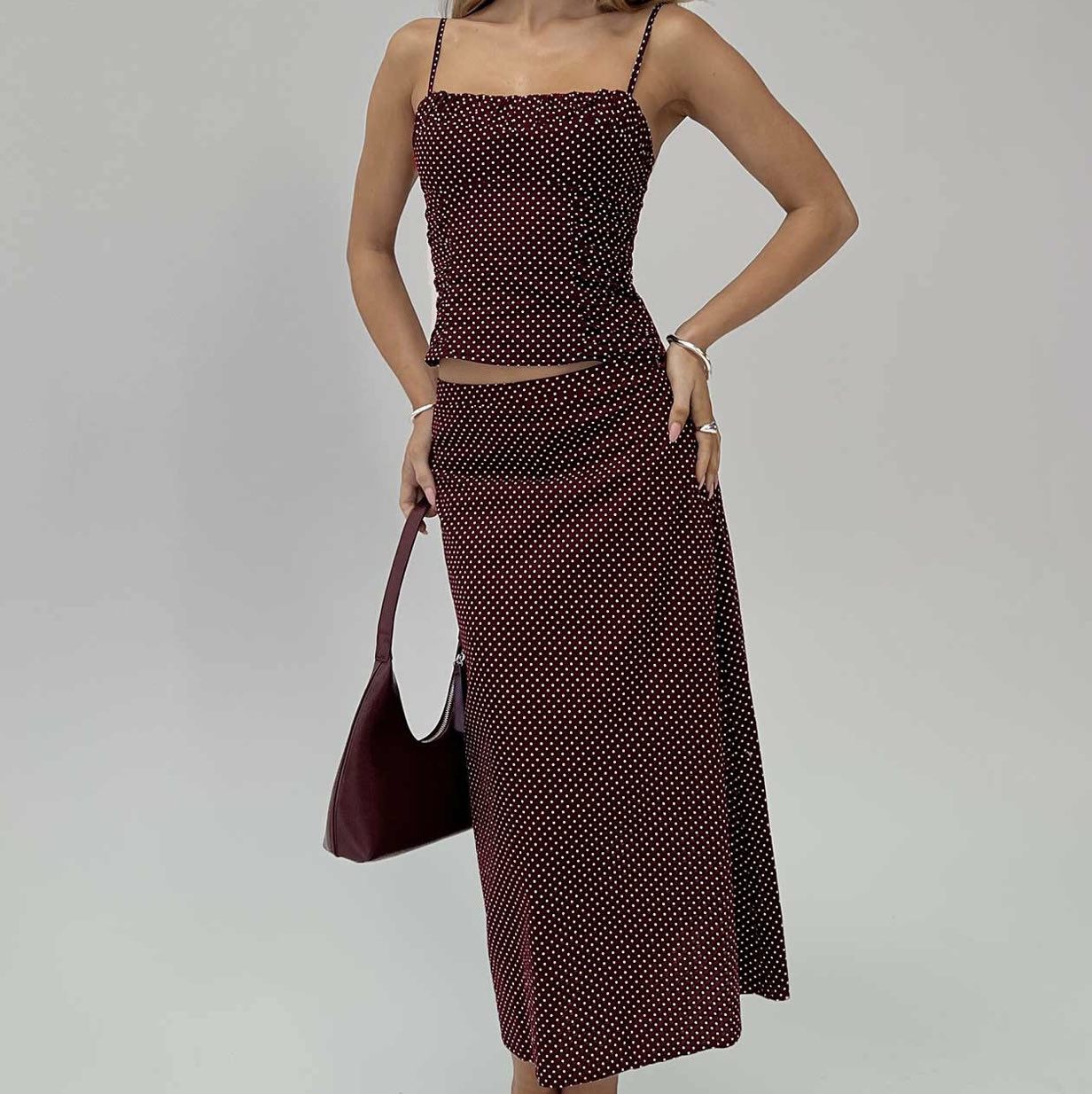 Princess Polly Polka Dot Cami Top and Midi Skirt Set