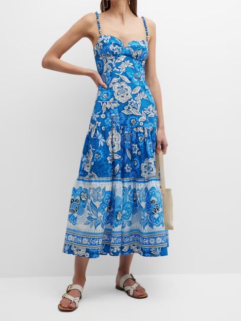 Full of Flowers Sweetheart Midi Dress