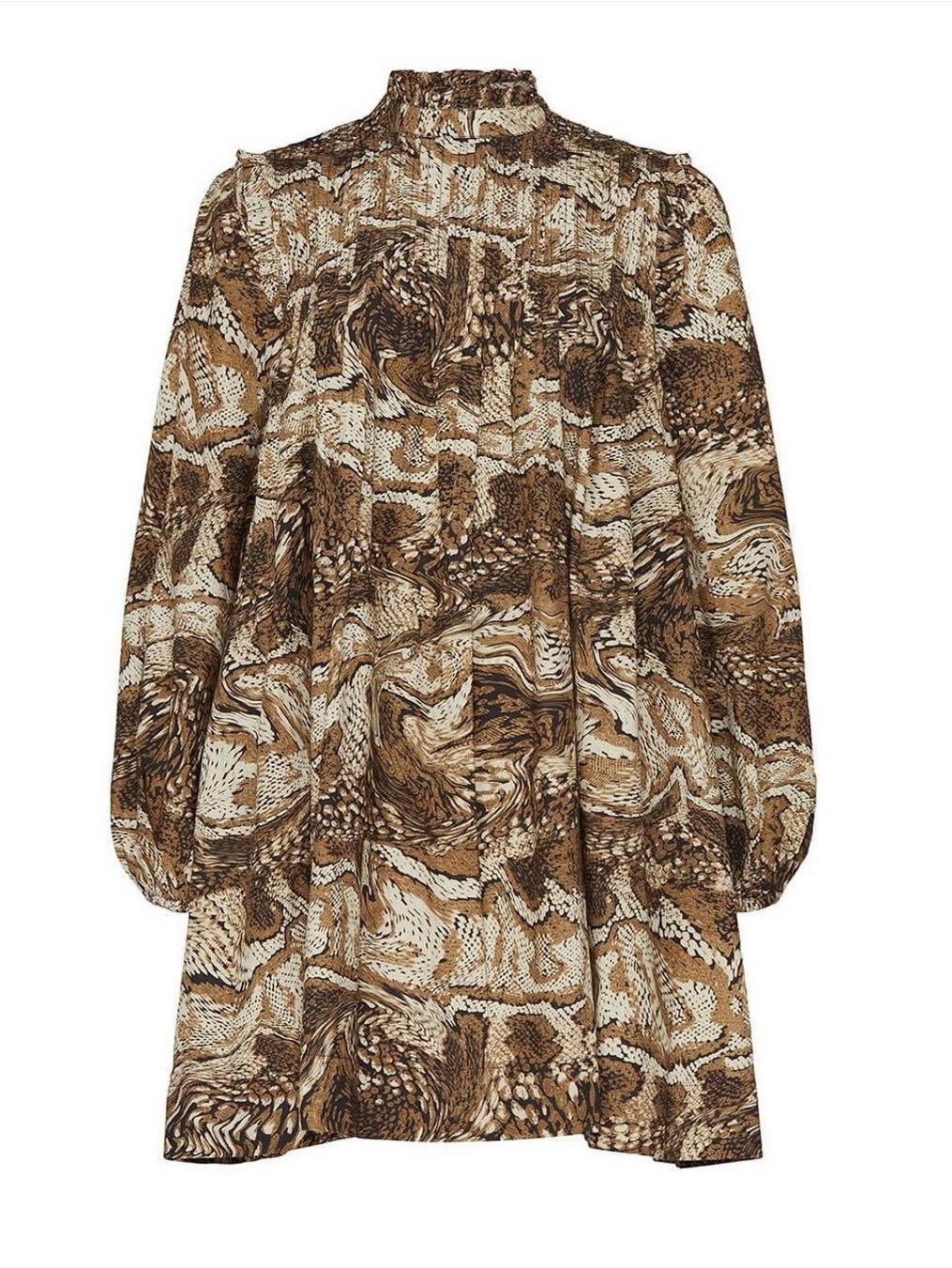 ganni tiger eye mini dress