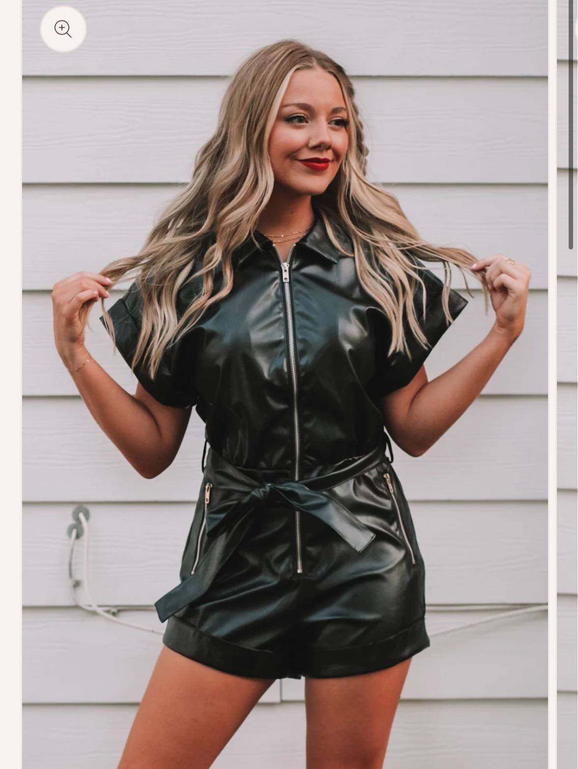 Black Faux leather romper