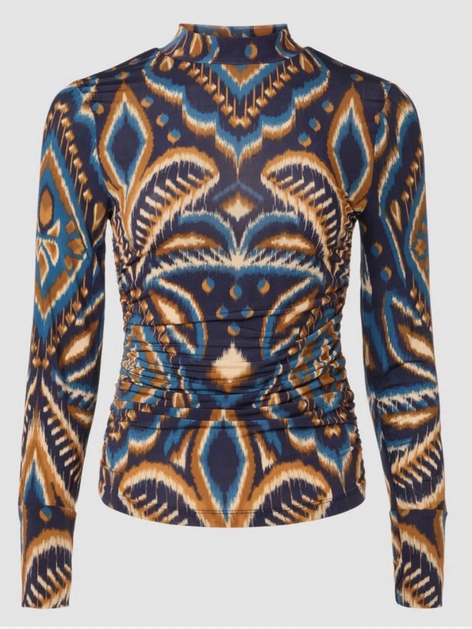Pineapple Ikat Blue - Jersey Blouse