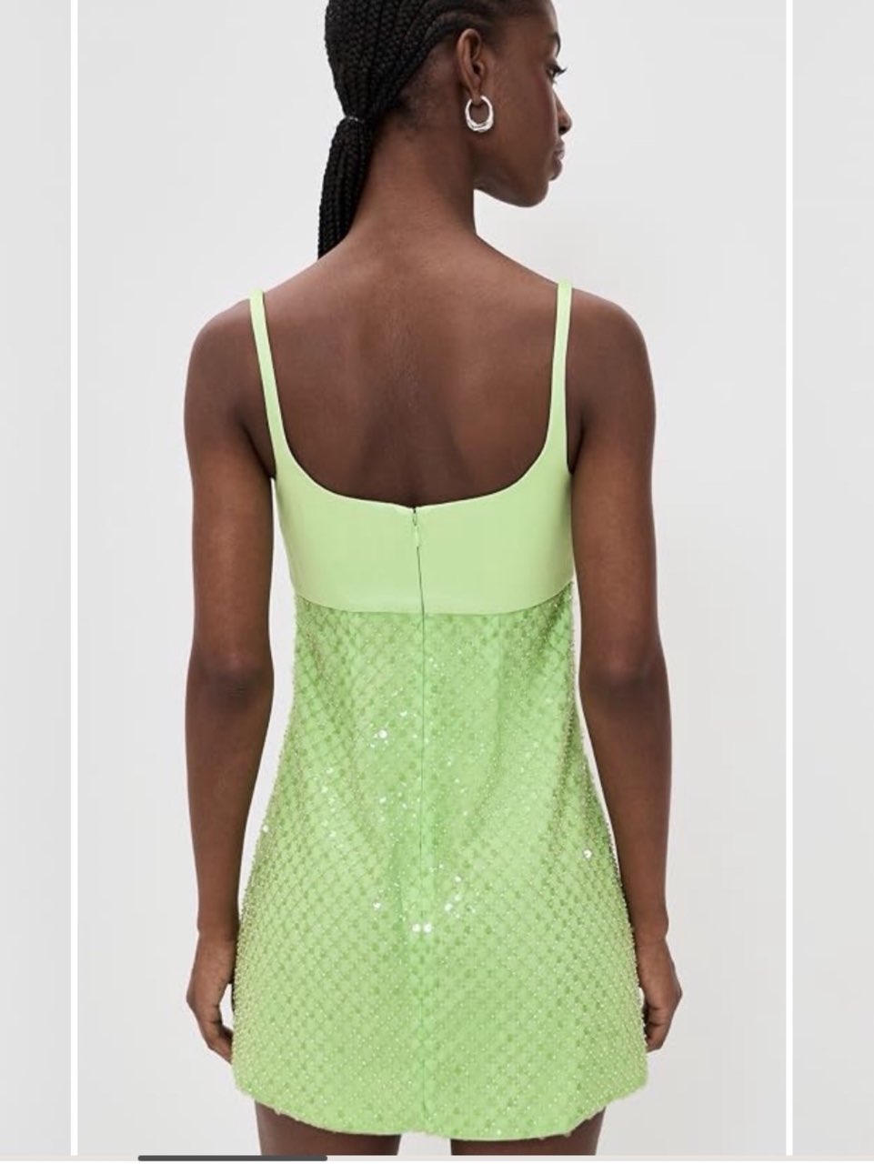 Lime Green Sequin Mini Dress