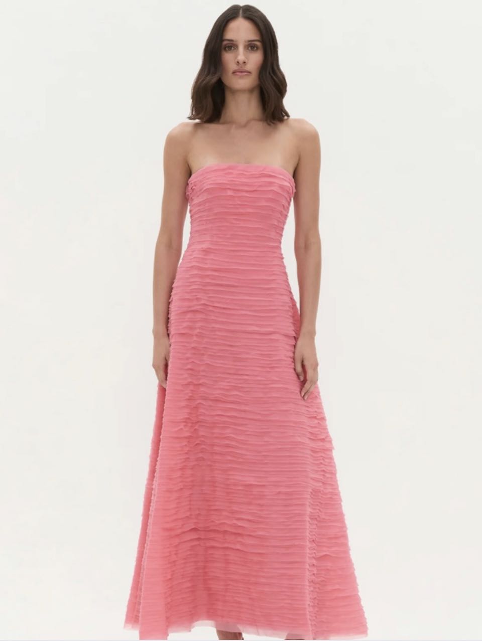 Strapless Pink Maxi Dress
