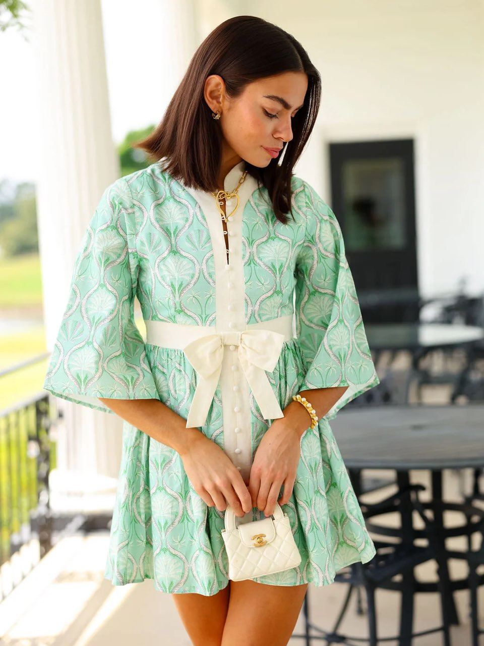 Green mini dress
