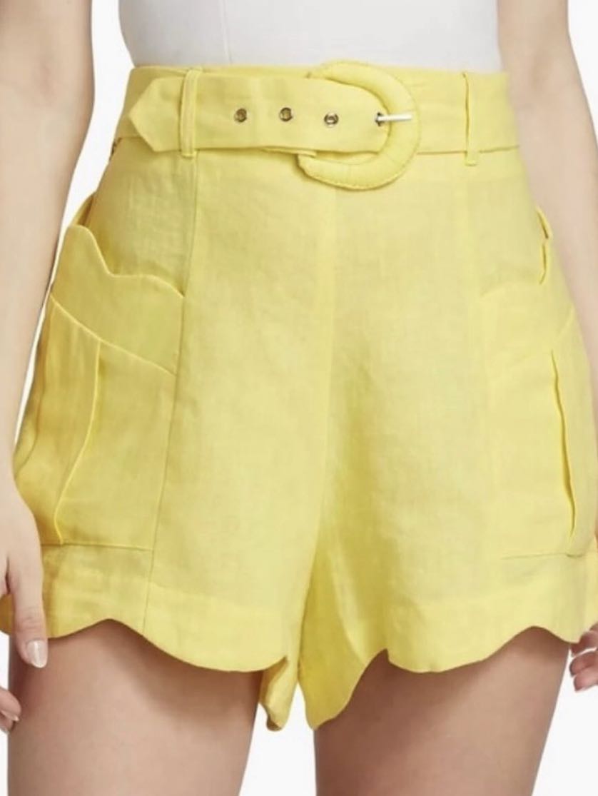 Farm Rio Yellow Belted Shorts