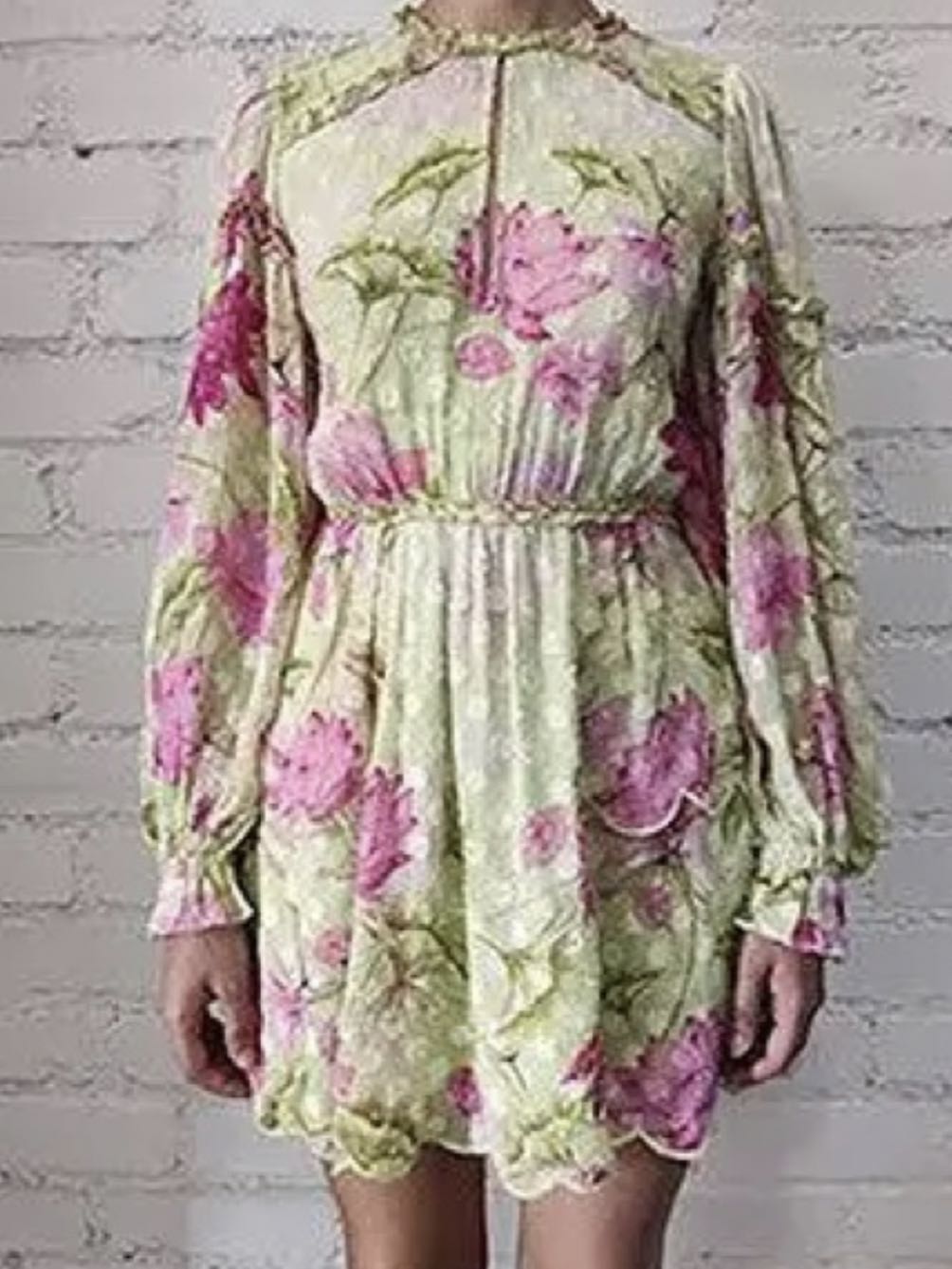 Floral Long Sleeve Mini Dress