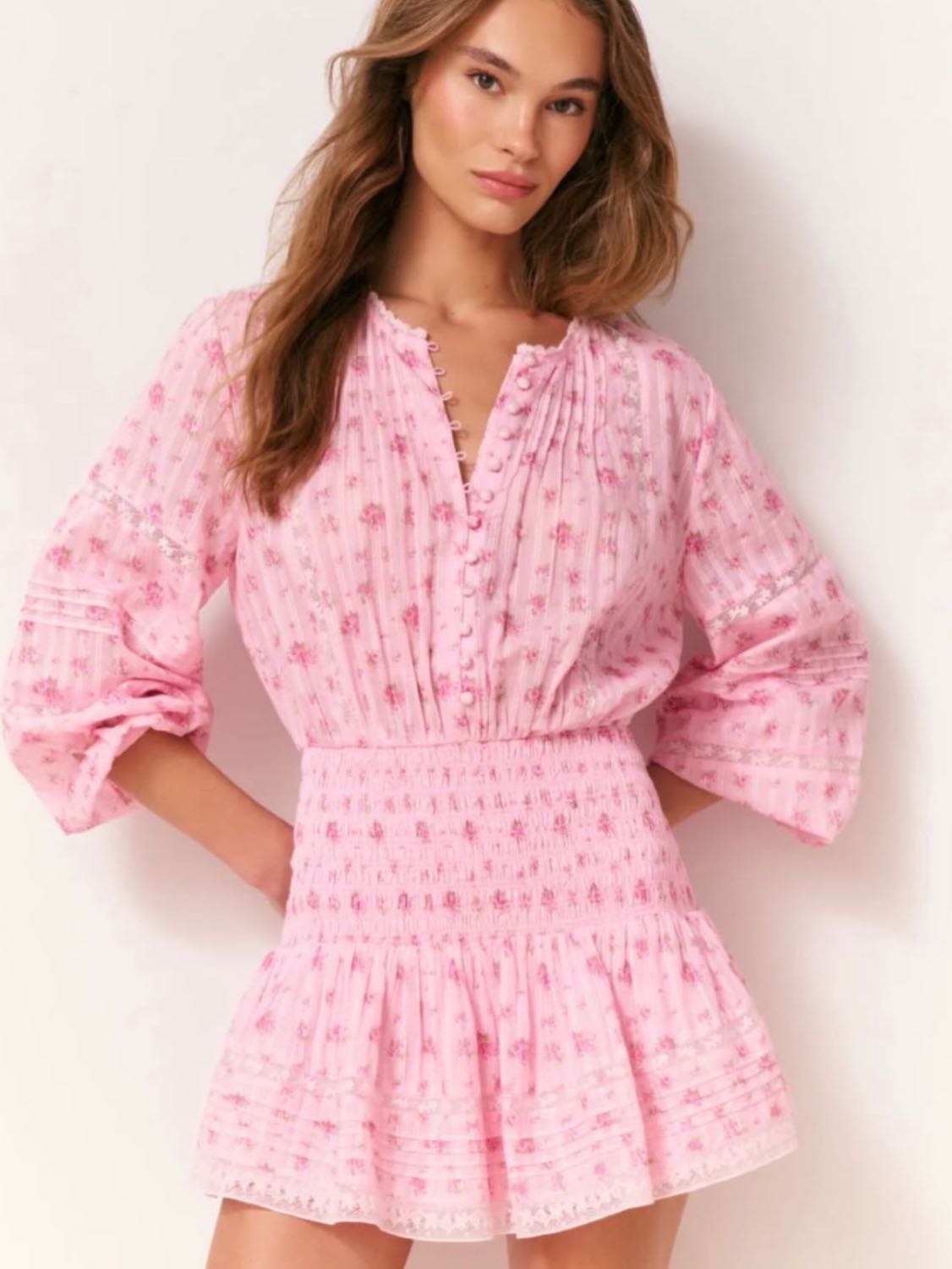 Loveshackfancy Janis Floral Cotton Voile Mini Dress