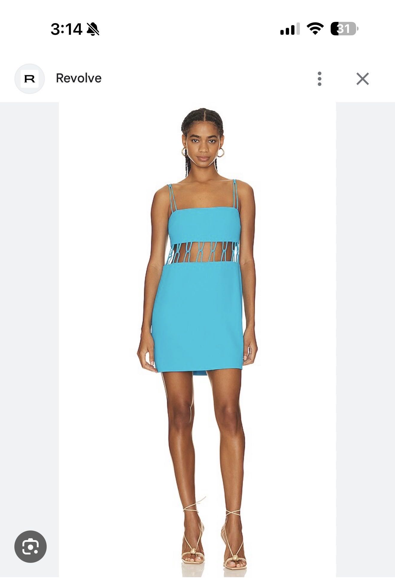 Blue Cutout Mini Dress