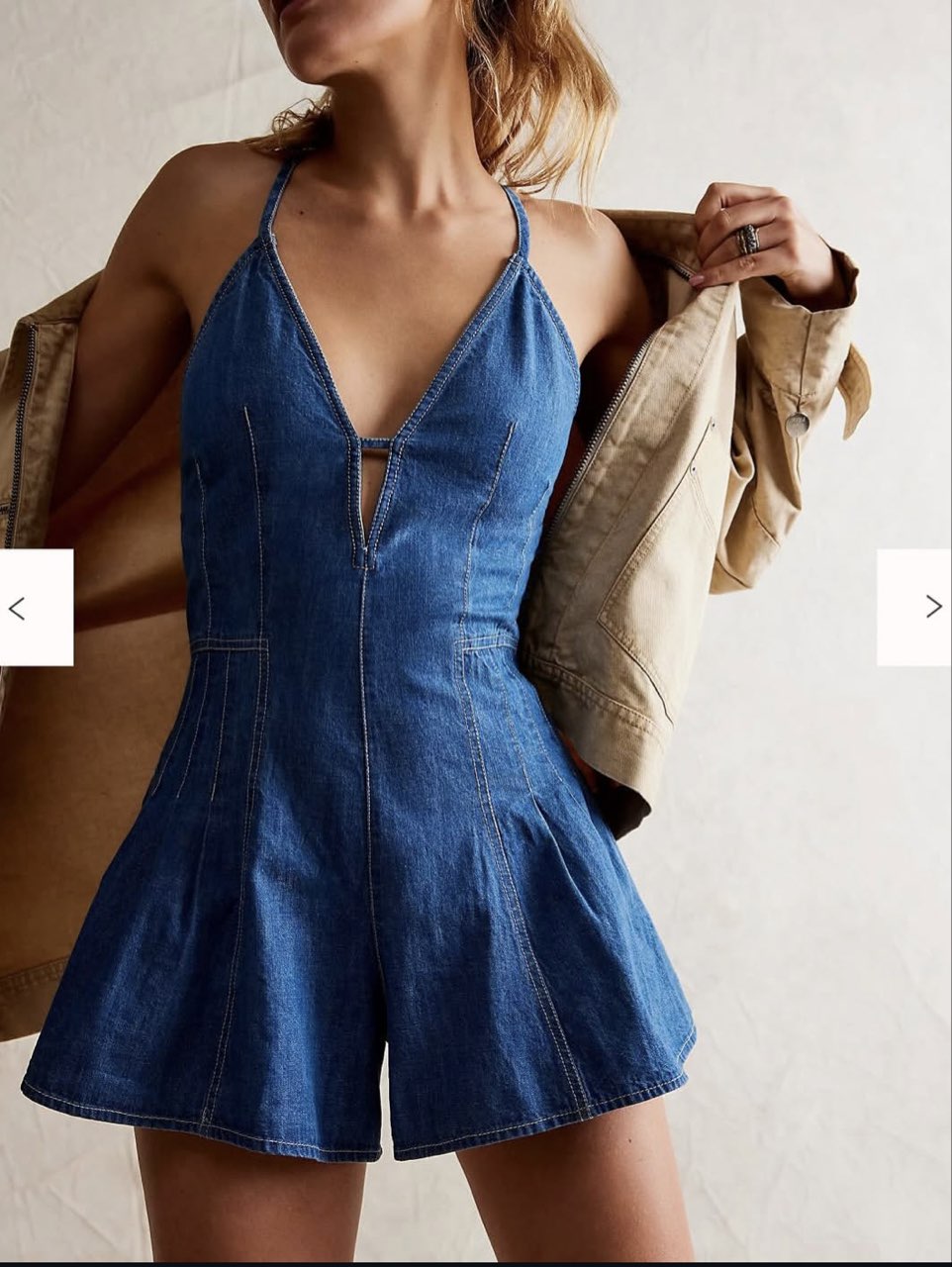 Denim Halter Romper