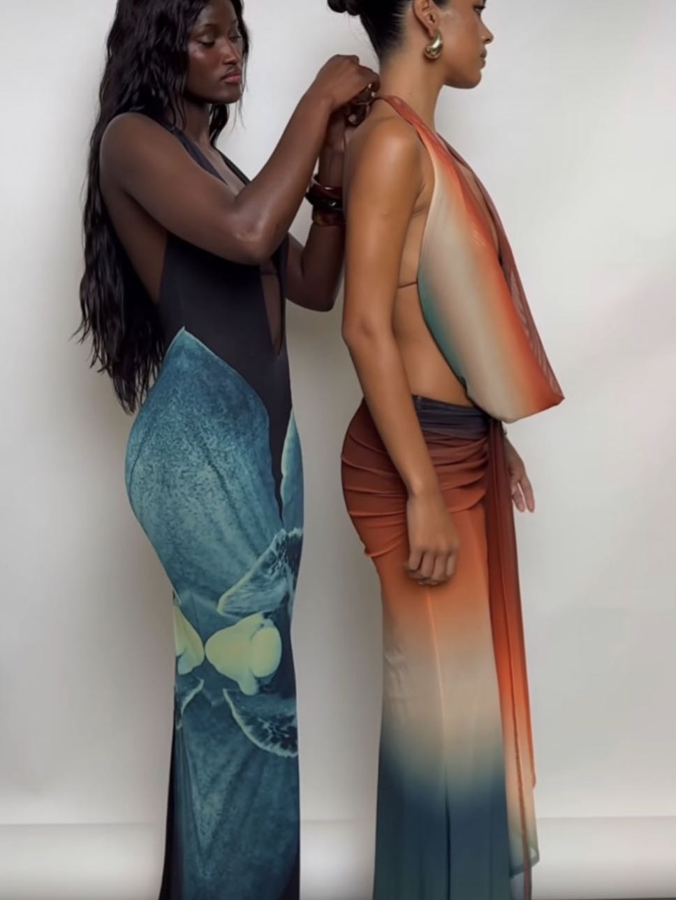 Ombre Halter Maxi Dress