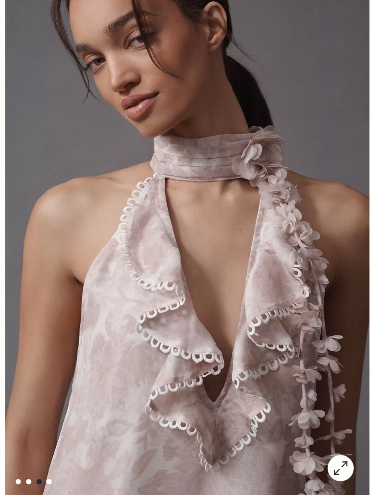 Pink Ruffle Halter Maxi Dress
