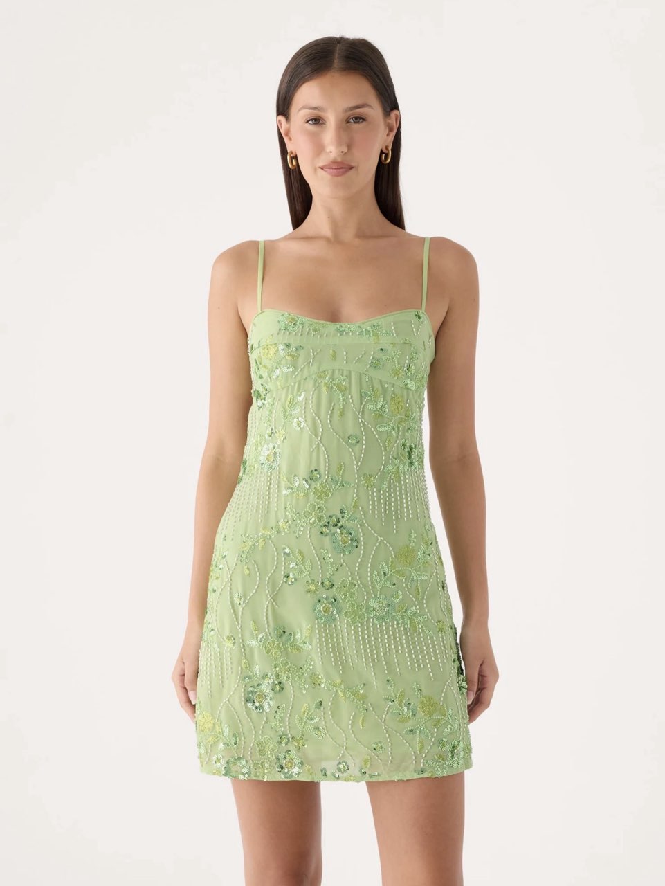 Sequin Beaded Mini Dress