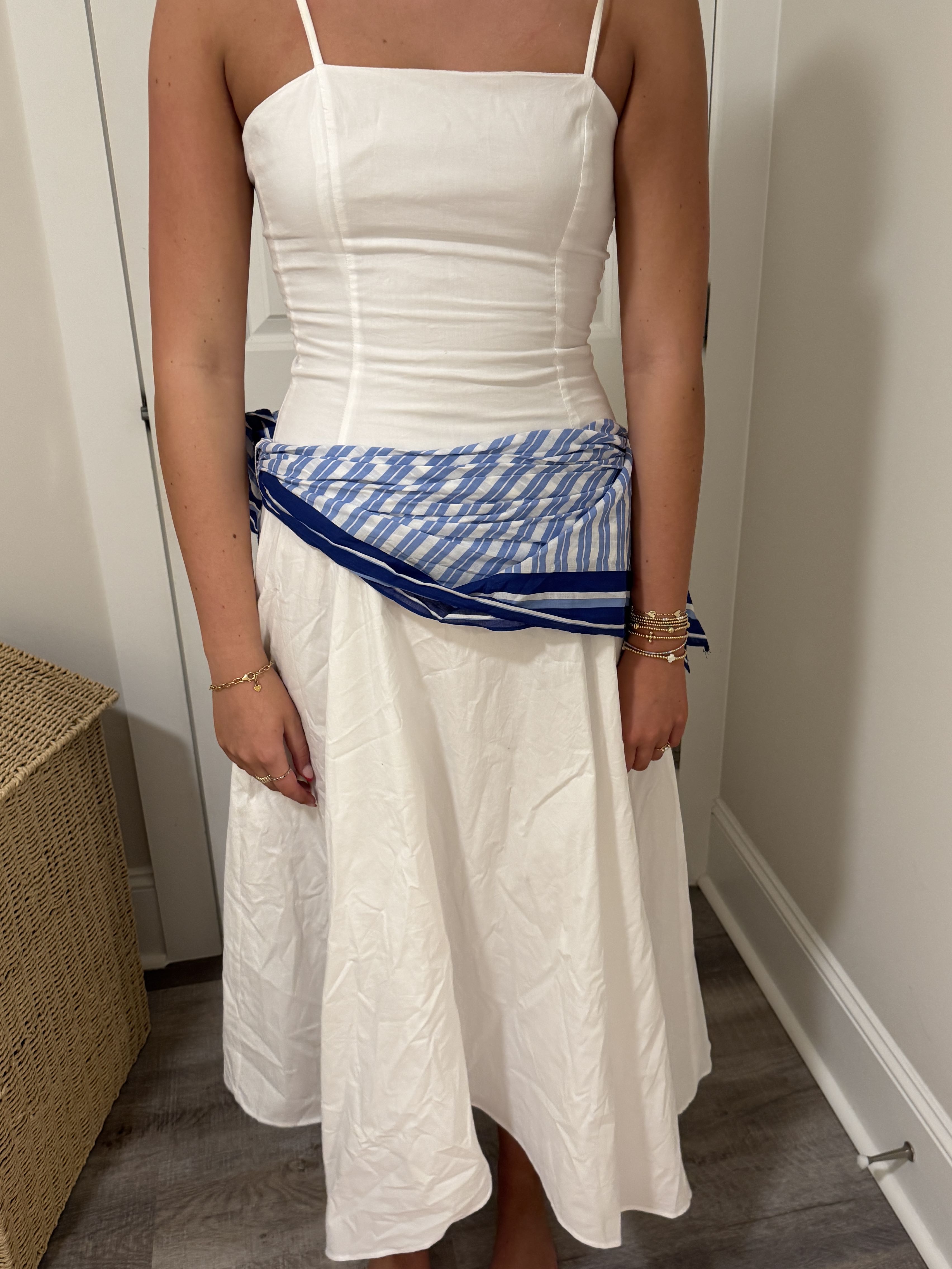 Zara white dress with scarf!
