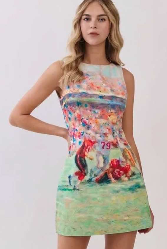 Artistic Football Game Day Mini Dress