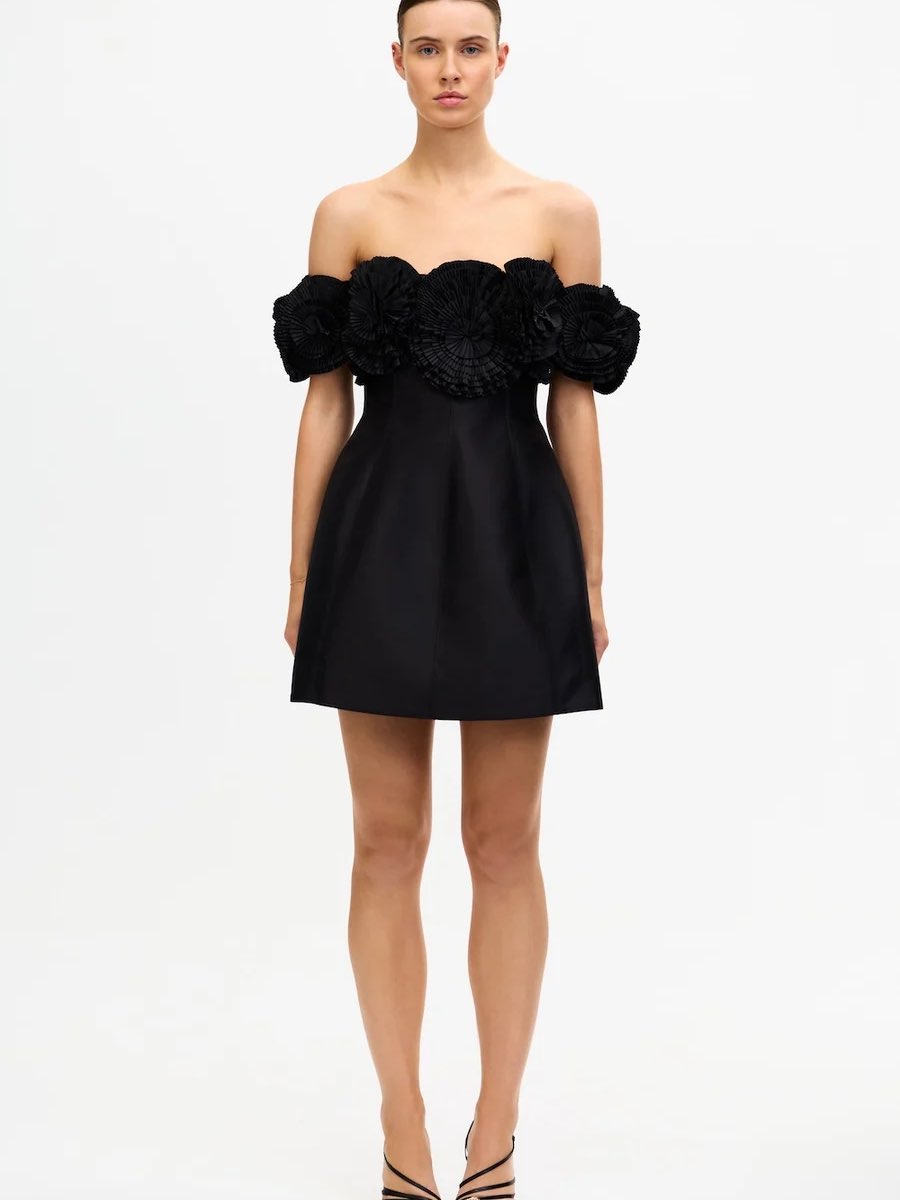 Acler Rosette Off-Shoulder Mini Dress