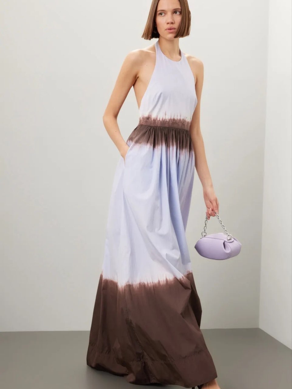 Tie-Dye Halter Maxi Dress
