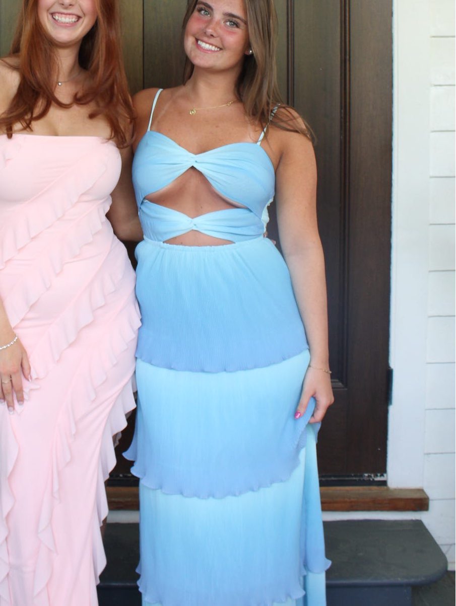 Ombré Blue Frill Formal Dress
