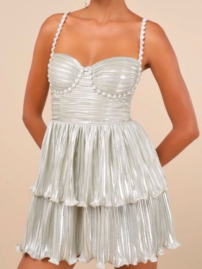 Champagne Pearl Mini Dress