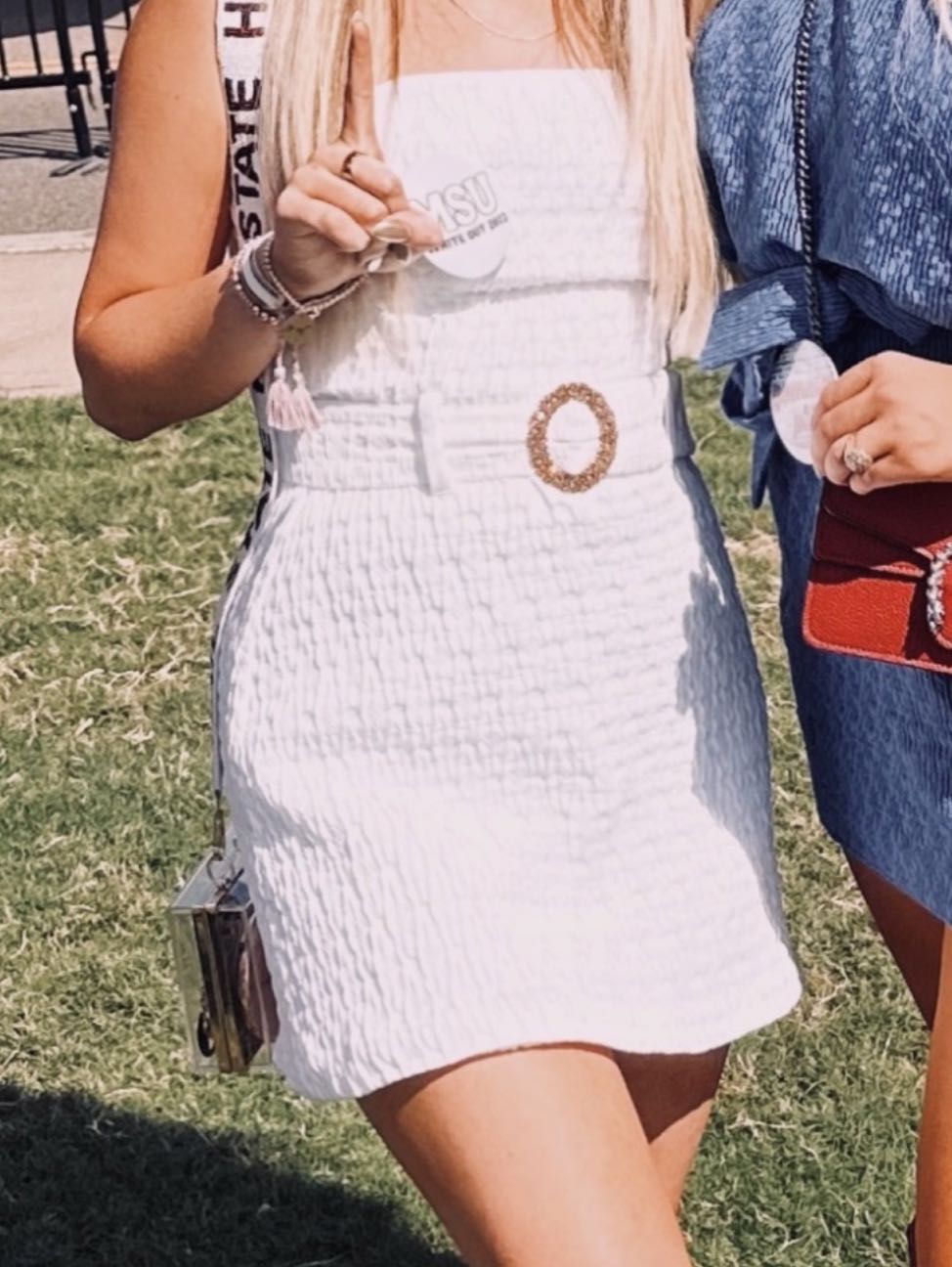 White Strapless Mini Dress