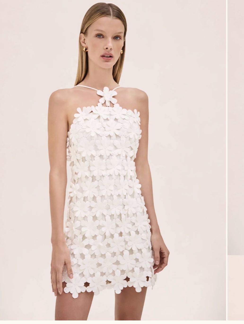 Alexis Lily white mini flower dress